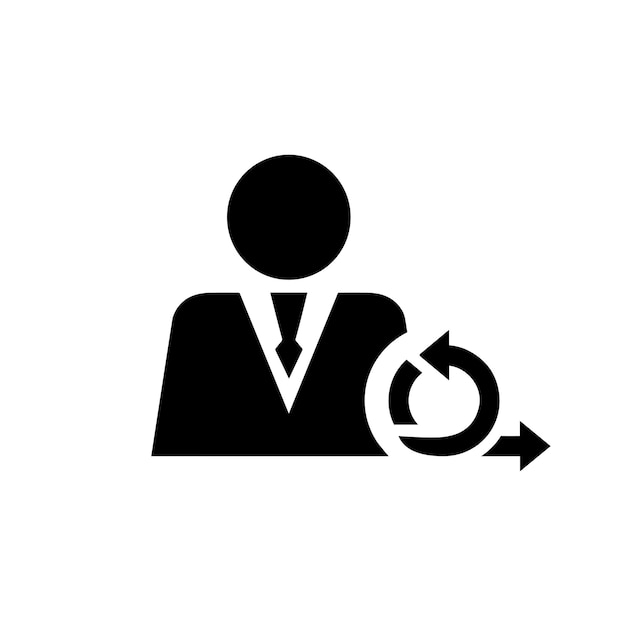 Icono de scrum del gerente ágil Gráficos vectoriales en negro