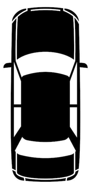 Icono de sedán negro Vista superior del automóvil Auto urbano