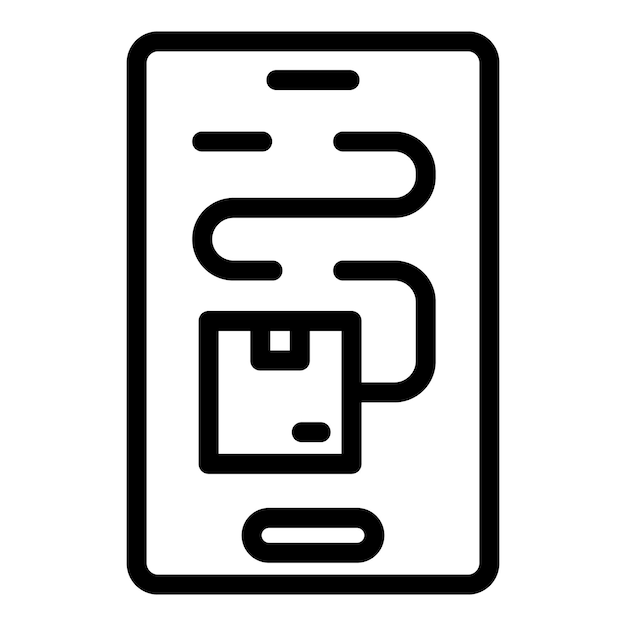 Icono de seguimiento de paquetes vector de contorno Transporte de carga Camión de carga