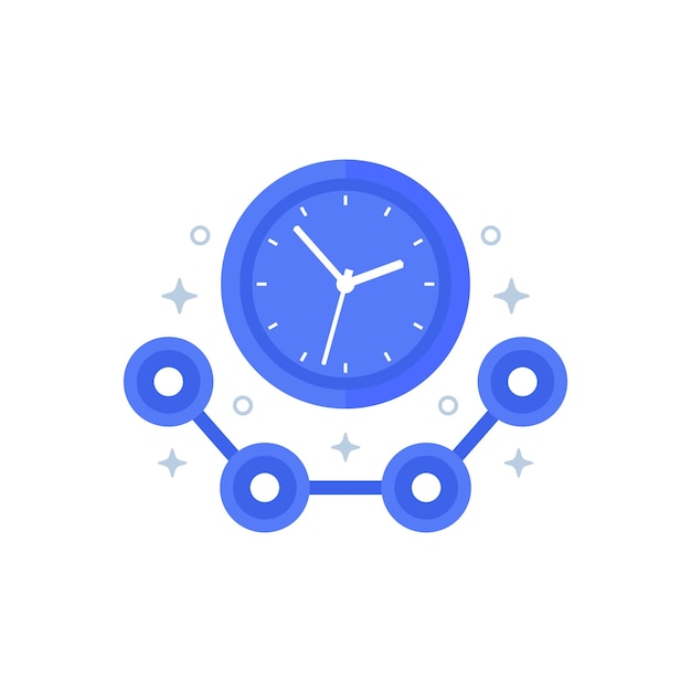 Icono de seguimiento de tiempo con un reloj