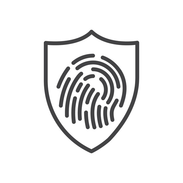 Icono de seguridad biométrica Marca de símbolo en estilo llenado