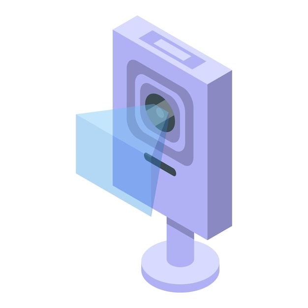 Icono de seguridad de la cámara web vector isométrico reconocimiento digital identificación de escaneo