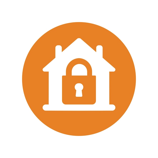 El icono de seguridad de la casa inmobiliaria
