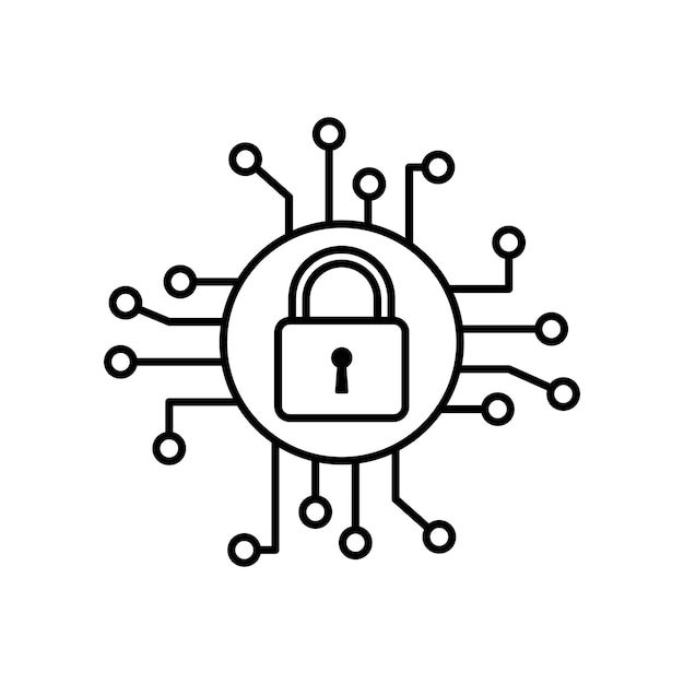Icono de seguridad cibernética de cifrado Concepto seguro y protegido de datos de ciberseguridad