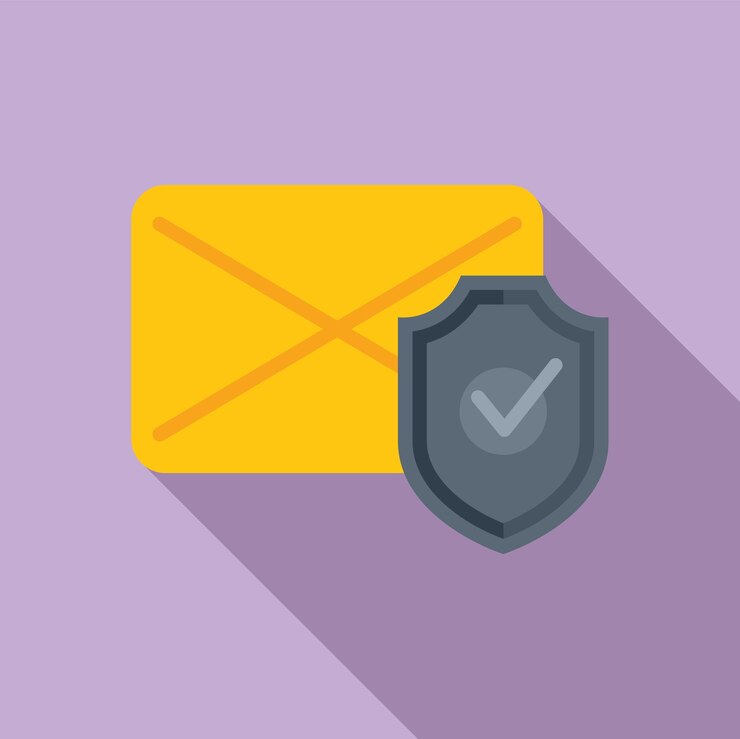 Vector icono de seguridad de correo vector plano protección de datos personal seguro