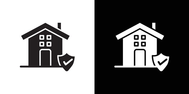 Icono de seguridad del hogar Ilustración plana de línea delgada