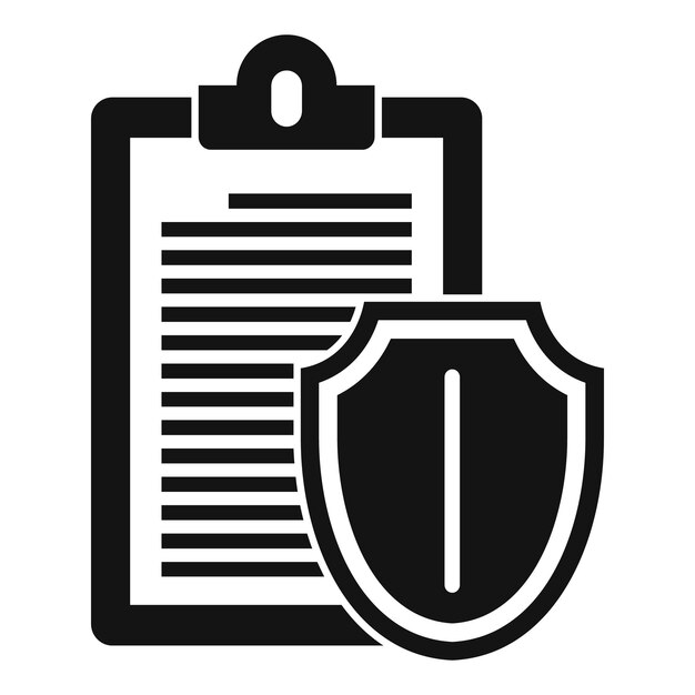Icono de seguridad del portapapeles Ilustración simple del icono de vector de seguridad del portapapeles para diseño web aislado sobre fondo blanco