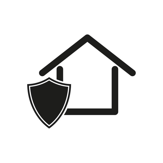 Icono de seguridad de la propiedad Icono de escudo de protección del hogar Ilustración vectorial EPS 10