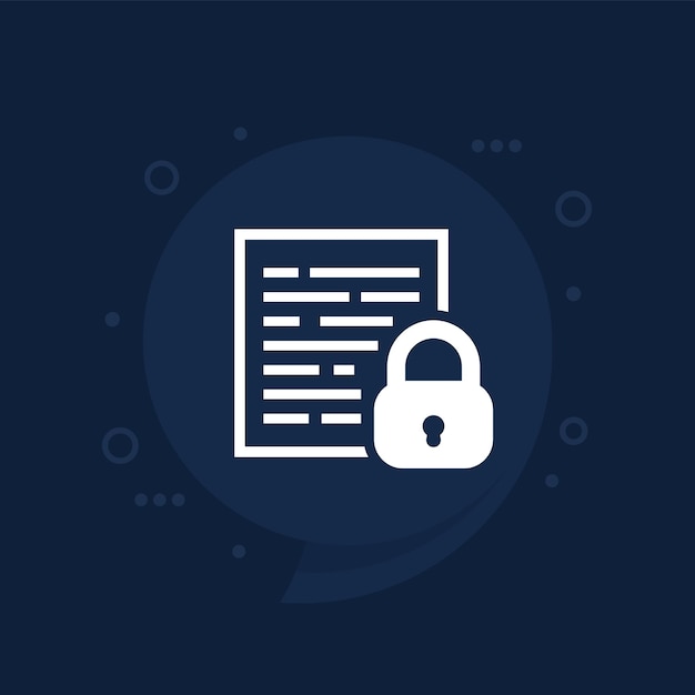 icono de seguridad de protección de documentos para la web