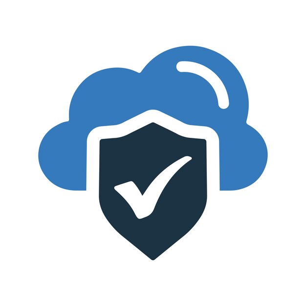 Icono de seguridad de protección de nubes Ilustración vectorial editable simple