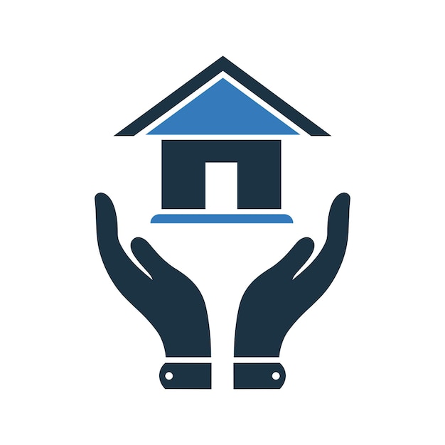 Icono de seguridad de protección de seguros de casa y hogar Diseño vectorial sencillo