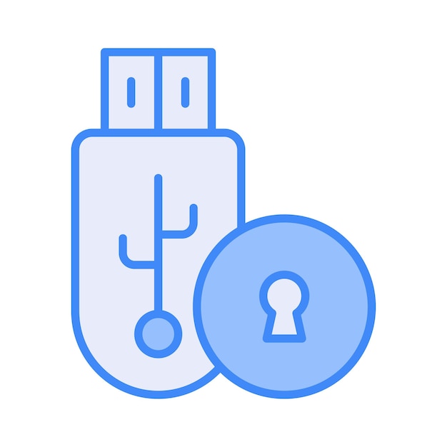 El icono de seguridad de la unidad de pluma la protección de datos bloqueada usb