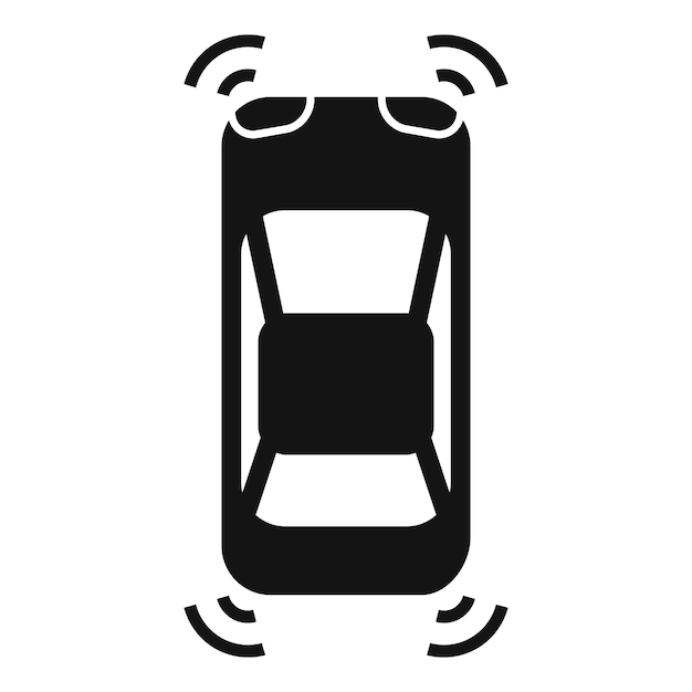 Icono de seguridad del vehículo visto desde arriba sistema de control vectorial simple