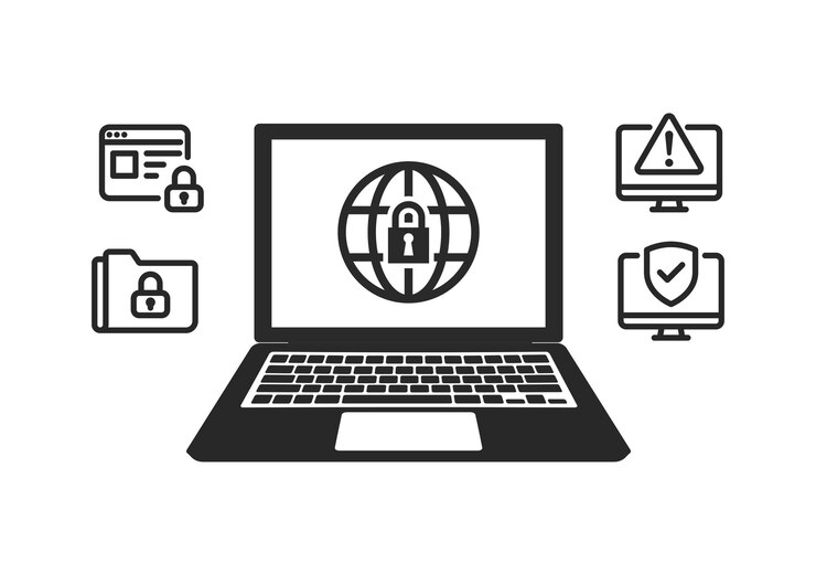 Vector icono de seguridad web protección de la red de seguridad de internet ilustración de stock del icono de seguridad del sitio web
