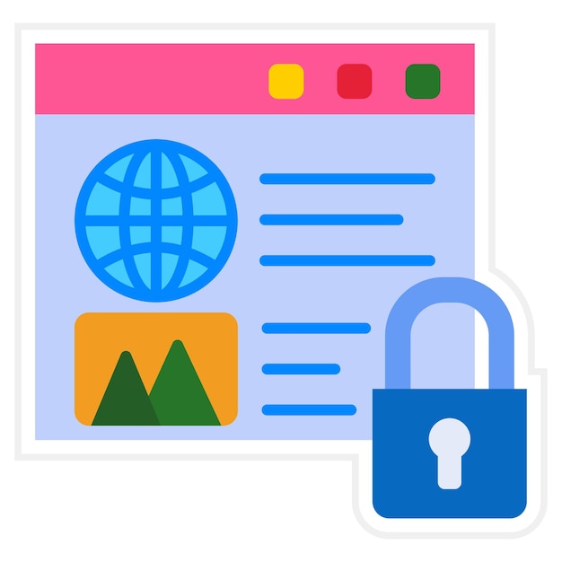 Vector icono de seguridad de la web