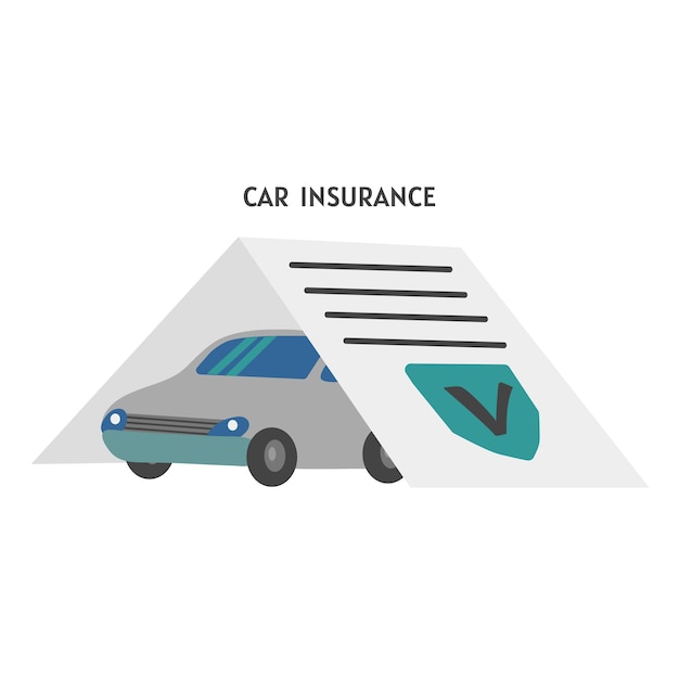 El icono del seguro de automóvil clipart avatar logotipo ilustración vectorial aislada