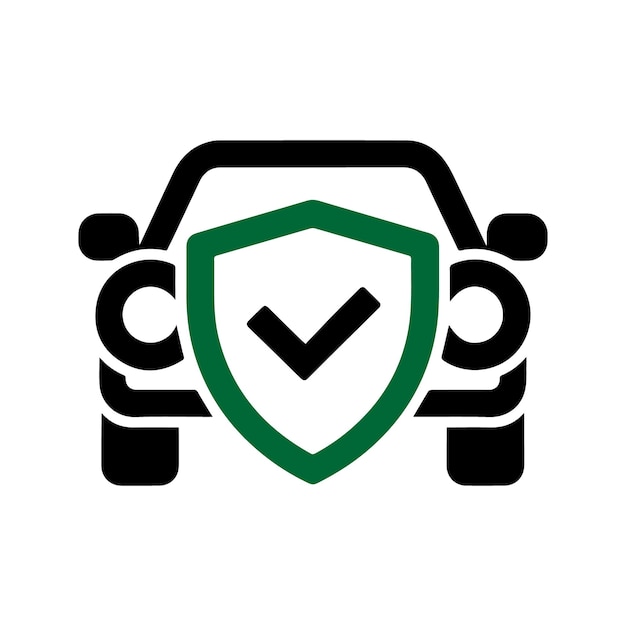 El icono del seguro de automóvil el icono del vector