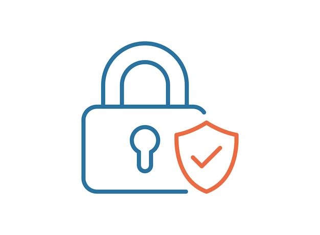 Icono seguro en estilo plano Ilustración vectorial de garantía de privacidad en un fondo aislado Concepto comercial de señal de riesgo de seguridad