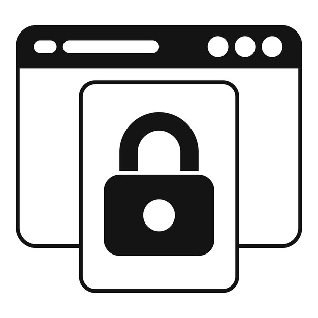 Icono seguro web vector simple Privacidad de datos Cibernético seguro