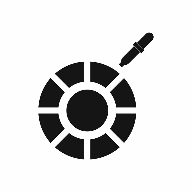 Icono del selector de colores en estilo simple aislado sobre fondo blanco
