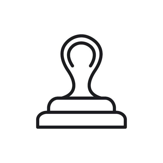 Icono de sello conjunto documento sello de goma herramienta símbolo vectorial aprobación de negocios icono de sello de madera en estilo negro llenado y delineado