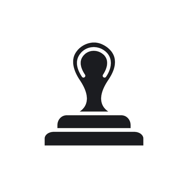 Icono de sello conjunto documento sello de goma herramienta símbolo vectorial aprobación de negocios icono de sello de madera en estilo negro llenado y delineado