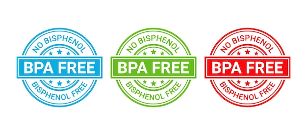 Icono de sello libre de BPA Etiqueta redonda de plástico no tóxico Sin insignia de bisfenol Impresiones de sello para paquete ecológico