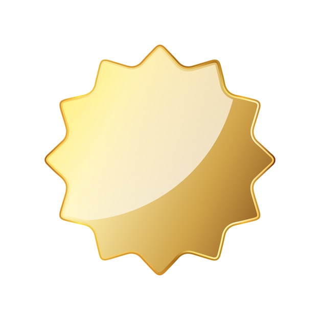 Icono de sello de oro vacío. Ilustración vectorial