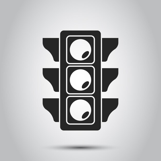 Ícono de semáforo en estilo plano Ilustración vectorial de semáfaros en un fondo aislado Concepto de negocio de señales de semaforo
