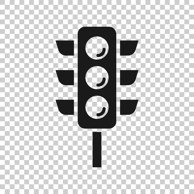 Icono de semáforo en estilo plano Ilustración vectorial de semáforo de tráfico en fondo blanco aislado Concepto comercial de encrucijada