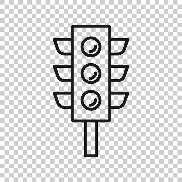 Icono de semaforo en estilo plano Ilustración vectorial de semáforos de tráfico en fondo blanco aislado Concepto de negocio de encrucijada