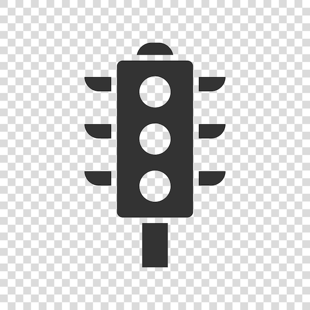 Icono de semaforo en estilo plano Ilustración vectorial de semáforos de tráfico en fondo blanco aislado Concepto de negocio de encrucijada