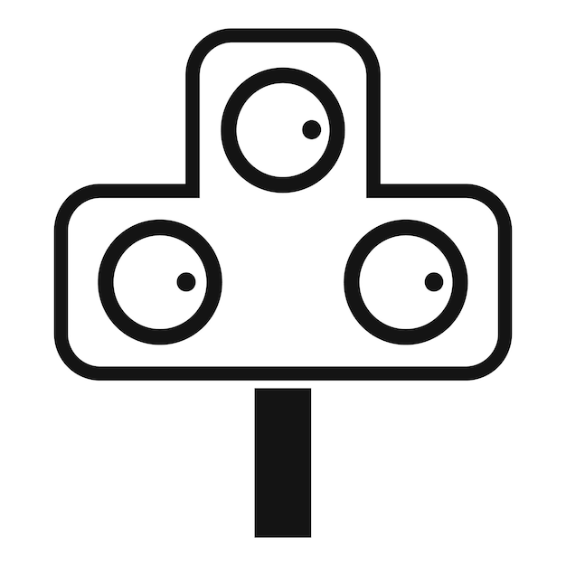 Icono de semáforo ferroviario vector simple carretera de paso lateral