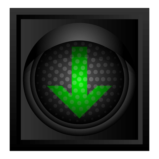 Icono de semáforo de flecha verde Caricatura de semáforo de flecha verde icono vectorial para diseño web aislado sobre fondo blanco