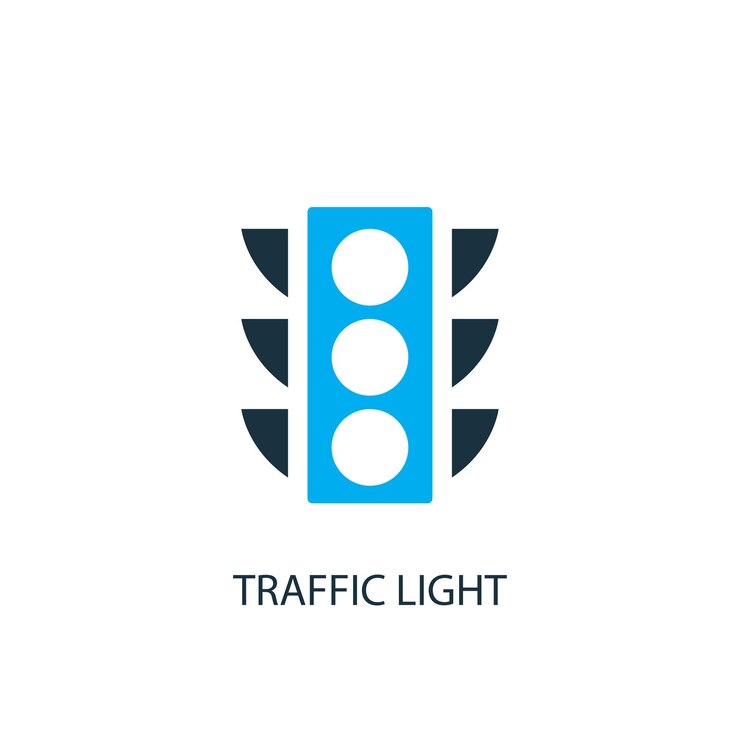 Vector icono de semáforo. ilustración de elemento de logotipo. diseño de símbolo de semáforo de colección de 2 colores. concepto de semáforo simple. se puede utilizar en la web y en dispositivos móviles.