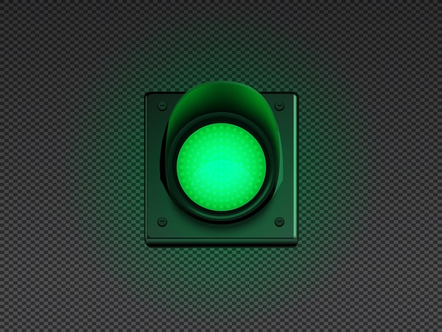 Icono de semáforo verde Simbolo de seguridad y control del transporte