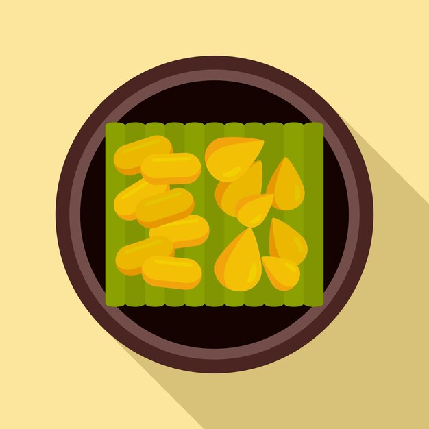 Icono de semillas de alimentos tailandeses Ilustración plana de semillas vectoriales de alimentos thailandeses para el diseño web