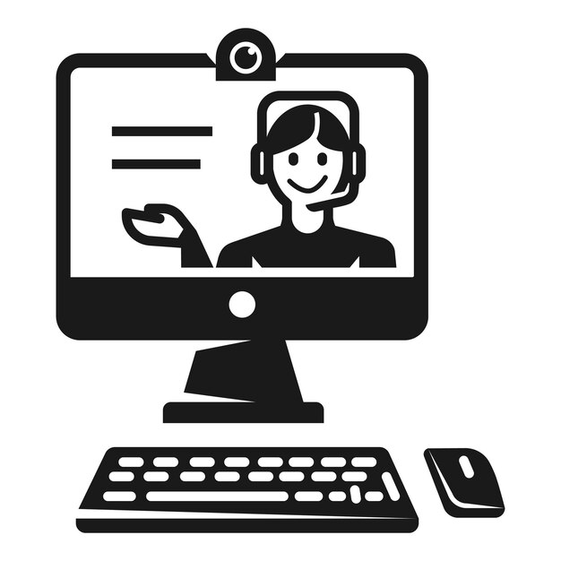 Icono de seminario web en línea Ilustración simple del icono de vector de seminario web en línea para diseño web aislado sobre fondo blanco