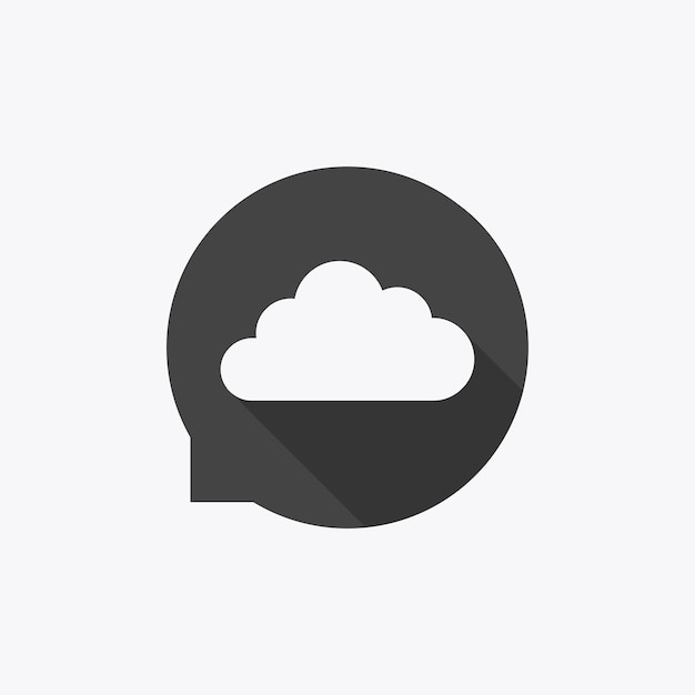 icono de señal de burbuja de habla símbolo de pensamiento de chat botón plano de círculo con sombra navegación de sitio moderno