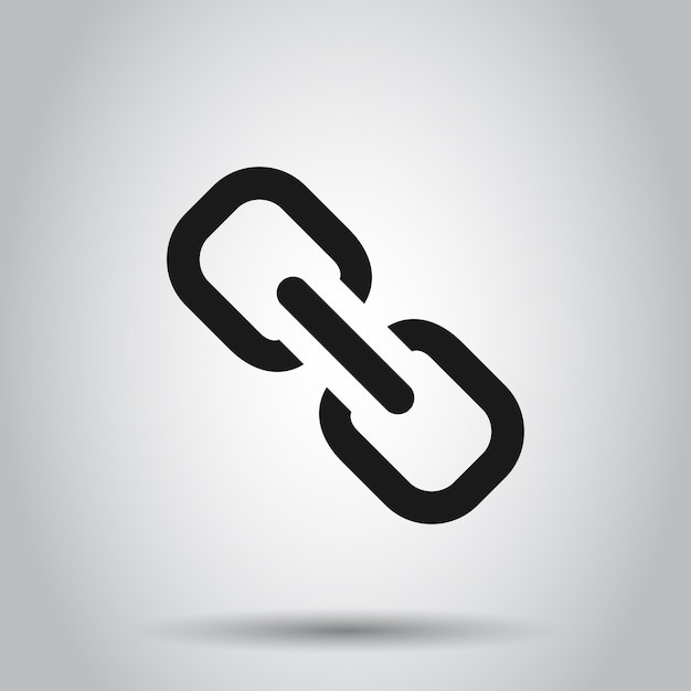 Icono de señal de cadena en estilo plano Ilustración vectorial de enlace en un fondo aislado Concepto de negocio de hipervínculo