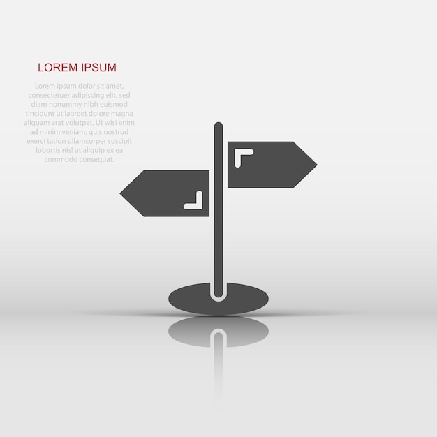 Icono de señal de cruce en estilo plano Ilustración de vector de dirección de carretera sobre fondo blanco aislado Concepto de negocio Roadsign