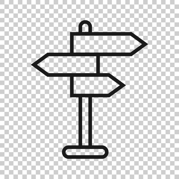 Icono de señal de cruce en estilo plano Ilustración de vector de dirección de carretera sobre fondo blanco aislado Concepto de negocio Roadsign