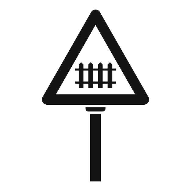 Ícono de señal de cruce ferroviario vector simple Signo de atención