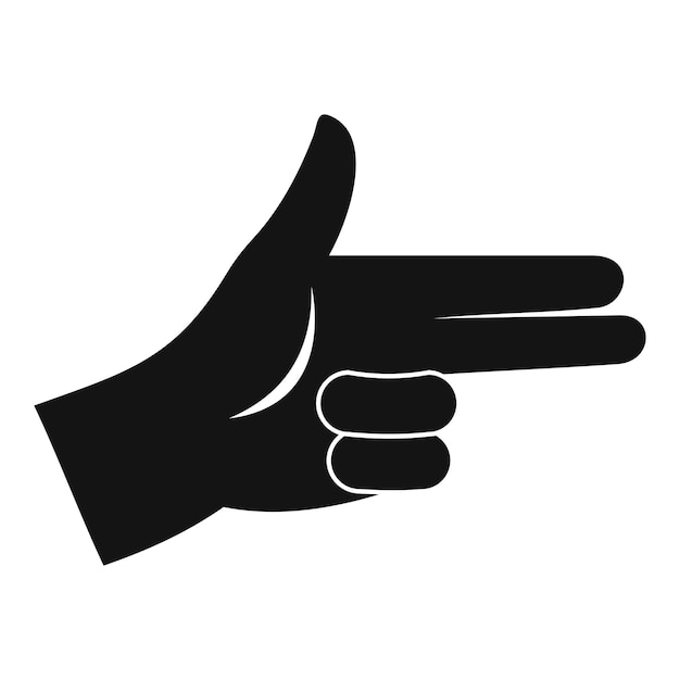 Icono de señal de mano de pistola Ilustración simple del ícono vectorial de señal de manos de pistola para diseño web aislado en fondo blanco