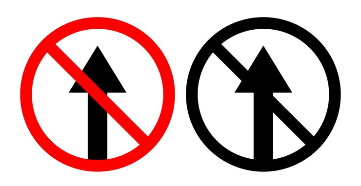 Vector icono de señal de no entrada establecido restricción de acceso sin símbolo de vector de entrada y tráfico en un estilo de relleno y contorno en negro regulaciones para la señal de áreas prohibidas