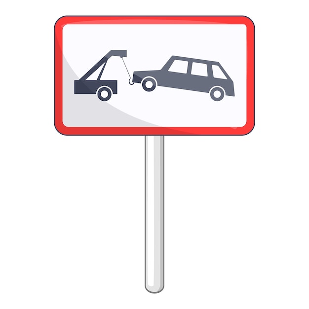 Icono de señal de no estacionamiento de remolque Ilustración de dibujos animados de icono vectorial de señal de estacionamiento para diseño web