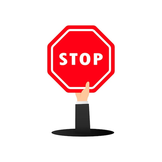 Icono de señal de parada de tráfico. control de tráfico rodado. vector sobre fondo blanco aislado. eps 10.
