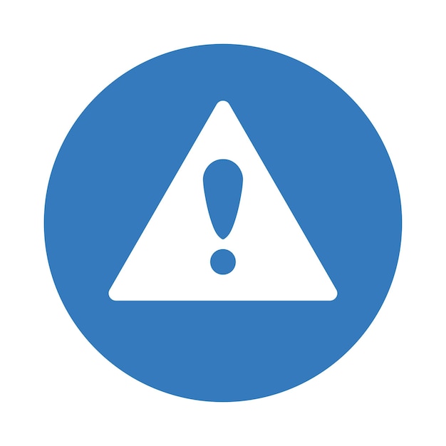 Icono de señal de peligro Diseño vectorial azul
