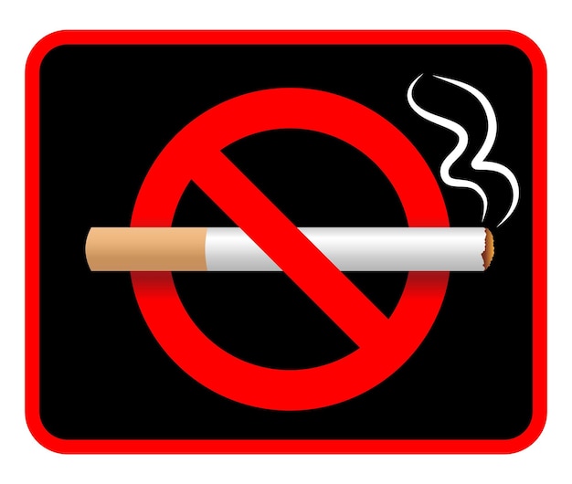 El icono de la señal de prohibición de fumar el símbolo de dejar de fumar el vector