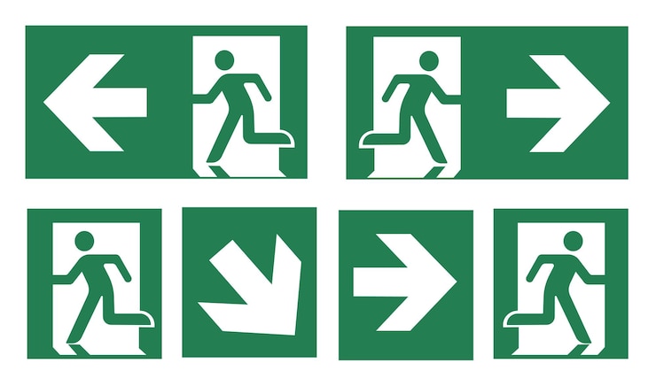 Vector un icono de señal de salida verde